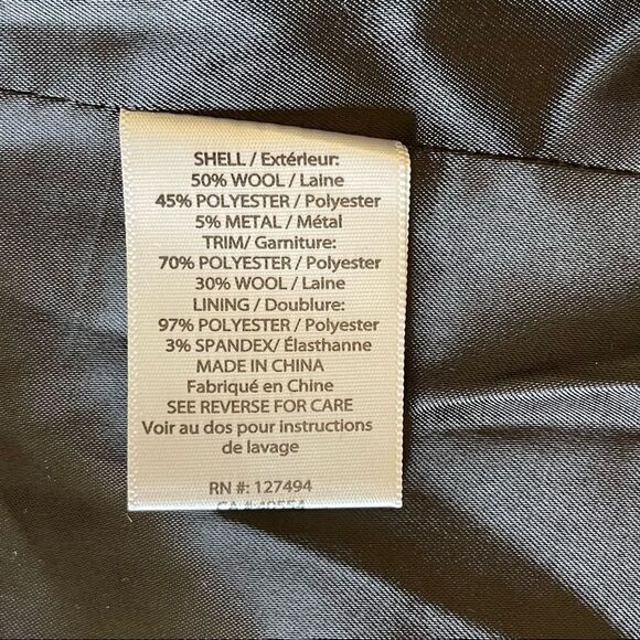 HEARTLOOM wool blend black silver cropped jacket NWT, size M - Picture 8 of 8